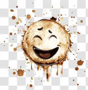 Coffee Stain - Laughing Coffee Stain Emoji Transparent PNG
