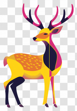 Deer - Modern Geometric Deer Illustration Transparent PNG