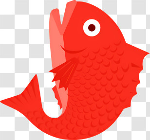 Icon - Red Fish Illustration In Cartoon Style Transparent PNG