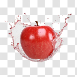 Apple
 - Refreshing Red Apple With Water Splash Transparent PNG