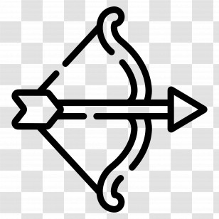 Bow Arrow - Black And White Bow And Arrow Illustration Transparent PNG