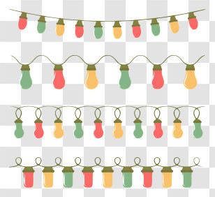 Colorful Lights - String Light Bulbs Decoration Transparent PNG