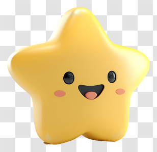 Star Emoji - Yellow Smiling Star Illustration In Cartoon Style Transparent PNG