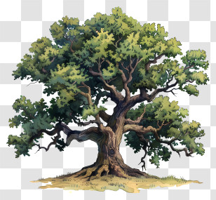 Oak Tree - Large Oak Tree Illustration Transparent PNG