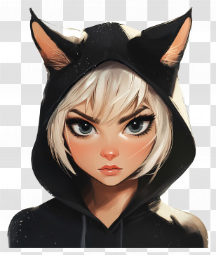 Cat Girl - Anime Girl With Cat Ears Transparent PNG