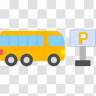 School Bus - Bus Parking With Sign Transparent PNG