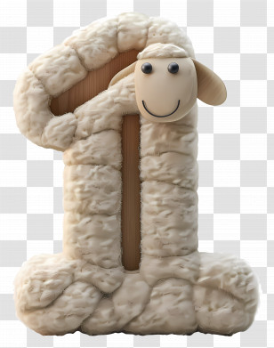 Number 1 - Sheep Styled Number One Transparent PNG