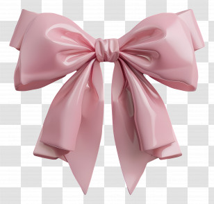 Pink Bow - Pink Satin Bow For Decoration Transparent PNG