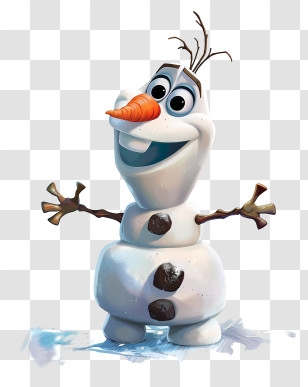 Olaf - Happy Snowman Cartoon Figure Transparent PNG