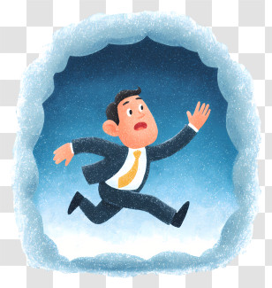 Escaped From Dark Cave - Running Man In Suit Transparent PNG