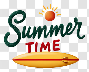 Minimalist Summer Word Logo - Summer Time Surfboard Logo Transparent PNG