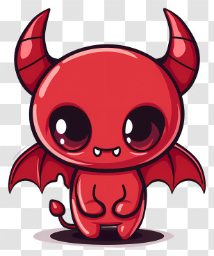 Devil - Cartoon Red Devil With Cute Features Transparent PNG