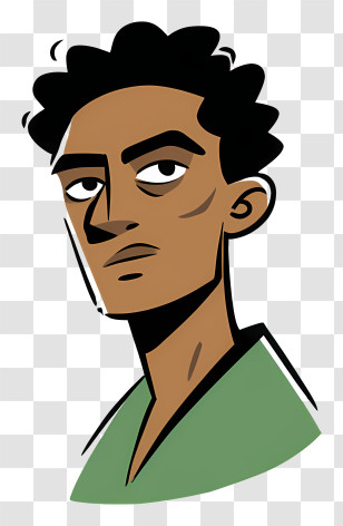 Van Gogh - Stylized Male Head Illustration Transparent PNG