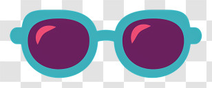 Sunglasses - Stylish Blue And Purple Sunglasses Illustration Transparent PNG