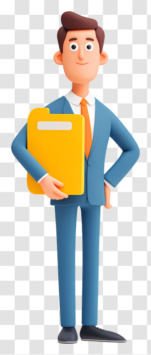 Businessman Holding Document Folder - Businessman Holding A Folder Transparent PNG