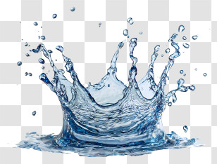 The Splash Of Water - Blue Water Splash With Droplets Transparent PNG