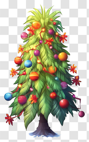 Christmas Tree Ornaments - Decorated Christmas Tree Transparent PNG