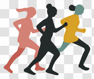 Global Running Day - Women Jogging Silhouettes Illustration Transparent PNG