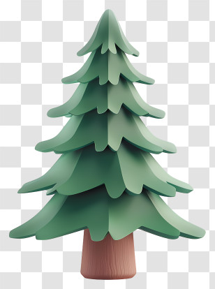 3d Pine Tree - Cartoon Evergreen Pine Tree Illustration Transparent PNG