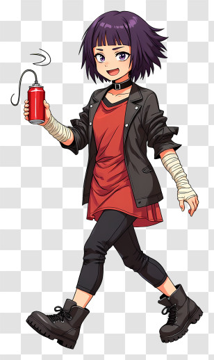Kyoka Jiro - Girl With Spray Paint Can Transparent PNG