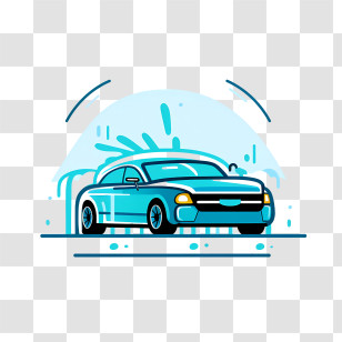 Car Wash - Blue Car Spray Wash Illustration Transparent PNG