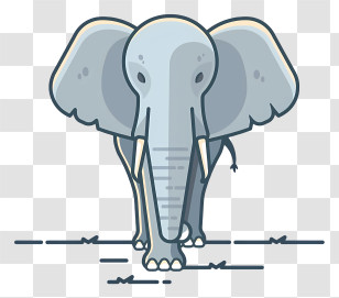 Cute Elephant - Gray Elephant Cartoon Illustration Transparent PNG