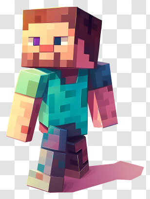 Minecraft - Pixelated Block-style Game Character Illustration Transparent PNG