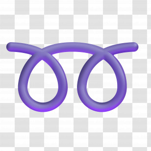 Double Curly Loop Emoji - Abstract Purple Symbol Design Transparent PNG