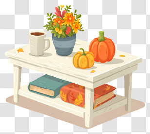 Autumn Coffee Table - Autumn Decor On Coffee Table Transparent PNG
