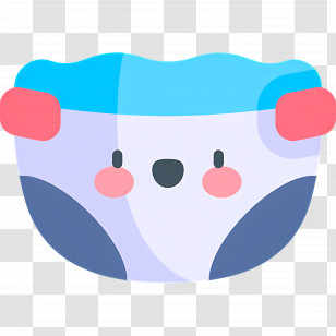Diaper - Adorable Cartoon Face With Blushing Cheeks Transparent PNG