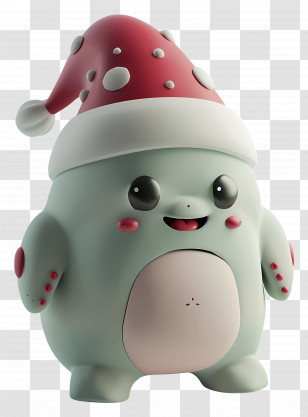 Monster Christmas - Cute Santa Hat Character For Holiday Cheer Transparent PNG