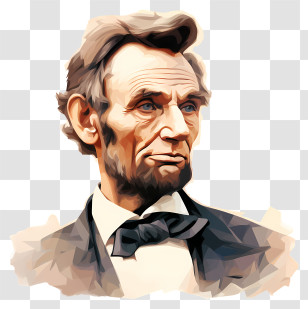 Abraham Lincoln - Illustrated Portrait Of Historical Figure Transparent PNG