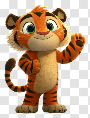 Cartoon Tiger - Friendly Cartoon Tiger Mascot Transparent PNG