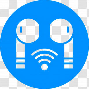 Airpods - Blue Wireless Earbuds Icon Transparent PNG
