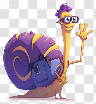 Cartoon Snail - Snail With Glasses Cartoon Transparent PNG