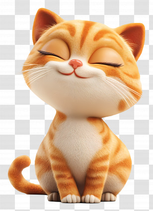Lovely Cat - Smiling Cat Illustration Transparent PNG