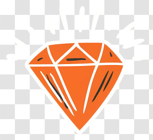 Orange Diamond - Stylized Orange Diamond Illustration Transparent PNG