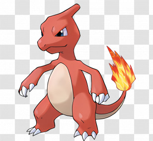 Charmeleon - Fire-Type PokÃ©mon With Burning Tail Transparent PNG