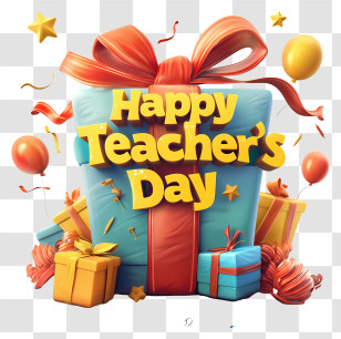 Cartoon Happy Teachers Day - Happy Teacher's Day Gift Transparent PNG
