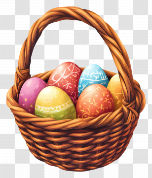Isometric Easter Basket - Easter Egg Basket For Holiday Celebration Transparent PNG