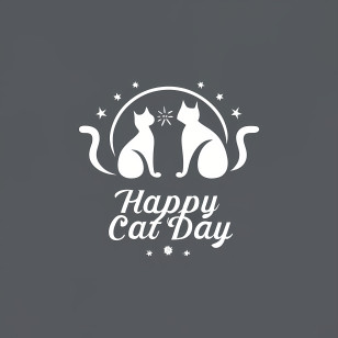 Global Cat Day - Happy Cat Day Silhouette Transparent PNG