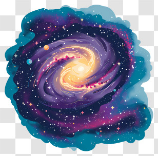 Universe - Colorful Galaxy In Space Transparent PNG