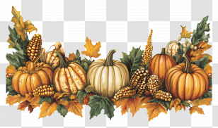 Thanksgiving - Autumn Harvest Pumpkins Transparent PNG
