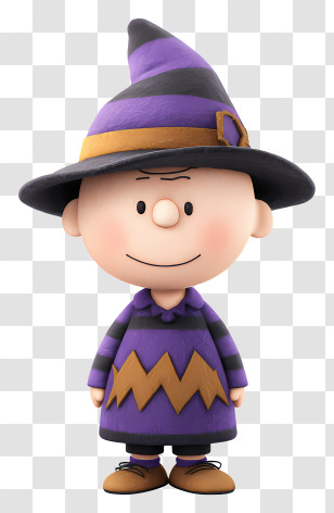 Charlie Brown In Witch Outfit - Cute Boy In Witch Costume Transparent PNG
