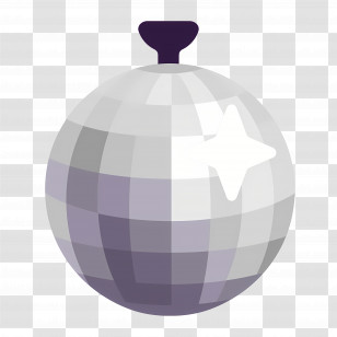 Mirror Ball Emoji - Shiny Disco Ball Transparent PNG