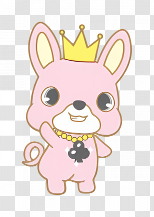 Jewelpets - Pink Dog With Crown Cartoon Character Transparent PNG
