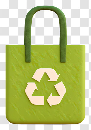 Reusable Shopping Bag - Green Reusable Bag With Recycle Symbol Transparent PNG