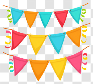 Flag String - Colorful Hanging Flags And Bunting For Decorations Transparent PNG