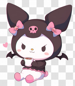 Kuromi - Cute Character With Coffee Transparent PNG