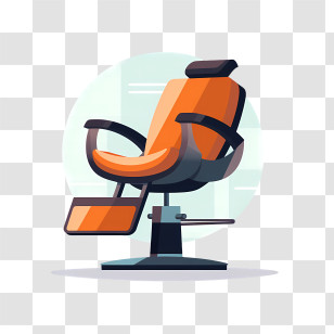 Hair Salon - Orange Barber Chair For Professional Salon Transparent PNG